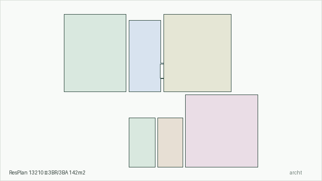ResPlan 13210 — 3BR/3BA 142m2