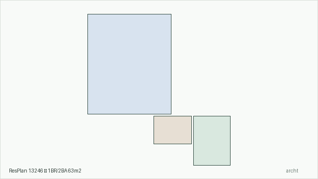 ResPlan 13246 — 1BR/2BA 63m2