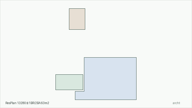 ResPlan 13280 — 1BR/2BA 63m2