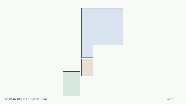 ResPlan 13550 — 1BR/2BA 63m2