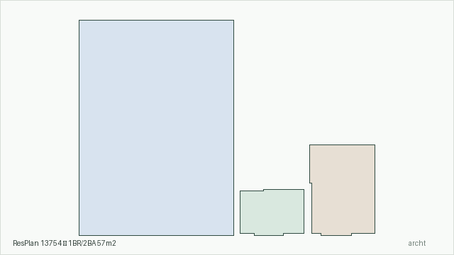 ResPlan 13754 — 1BR/2BA 57m2