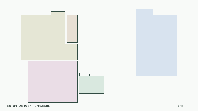 ResPlan 13948 — 3BR/2BA 95m2