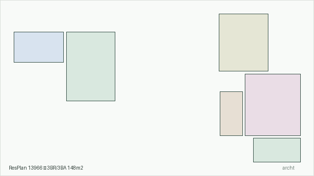 ResPlan 13966 — 3BR/3BA 148m2