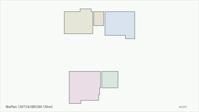 ResPlan 13973 — 3BR/2BA 139m2
