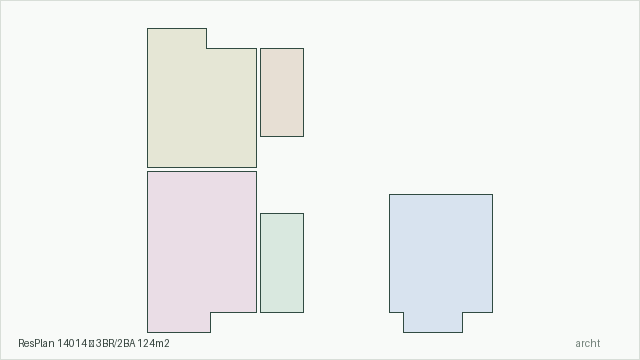 ResPlan 14014 — 3BR/2BA 124m2