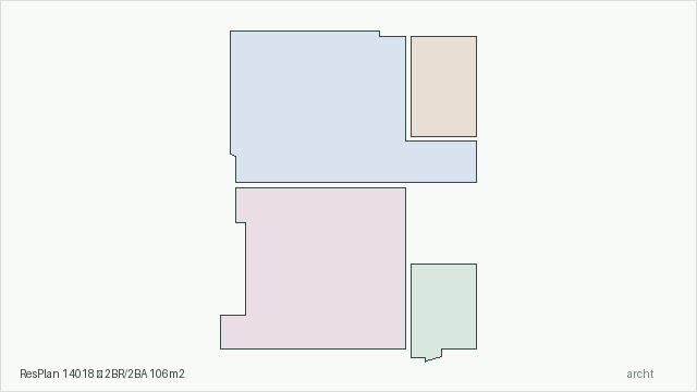 ResPlan 14018 — 2BR/2BA 106m2