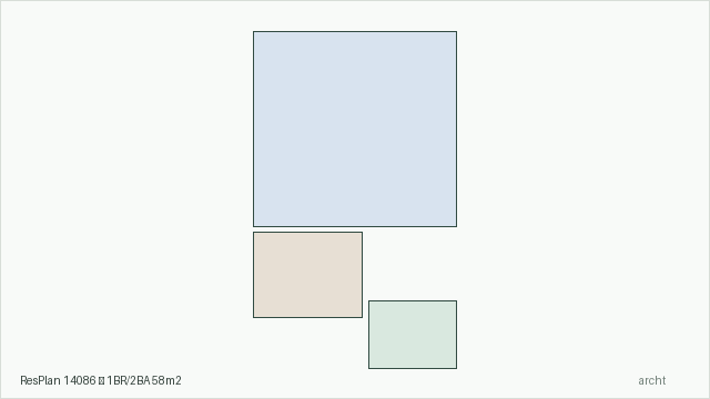 ResPlan 14086 — 1BR/2BA 58m2