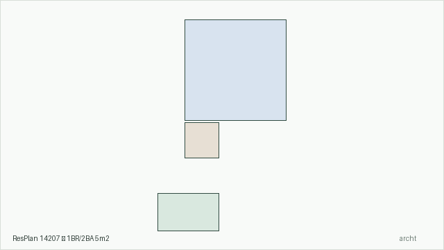 ResPlan 14207 — 1BR/2BA 5m2