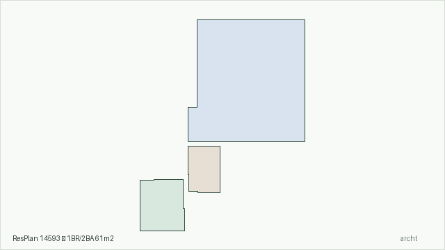 ResPlan 14593 — 1BR/2BA 61m2