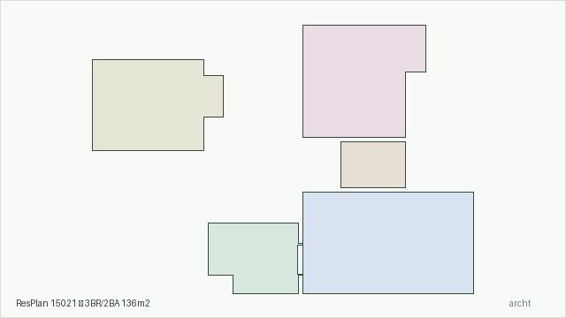ResPlan 15021 — 3BR/2BA 136m2