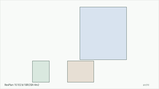 ResPlan 15102 — 1BR/2BA 4m2