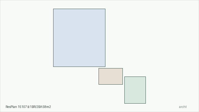 ResPlan 15107 — 1BR/2BA 58m2