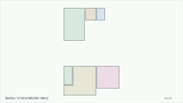 ResPlan 15160 — 3BR/3BA 148m2