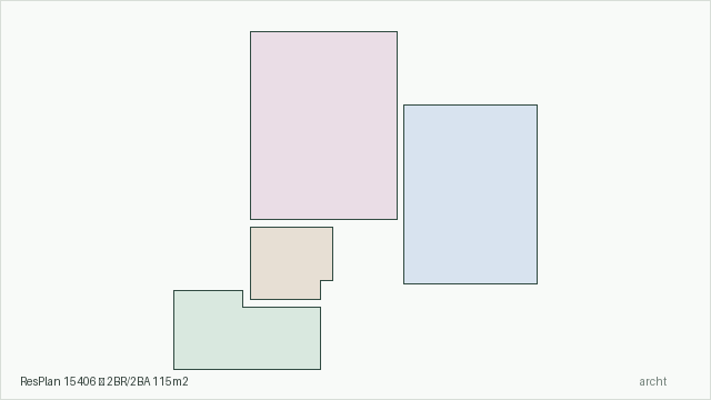 ResPlan 15406 — 2BR/2BA 115m2