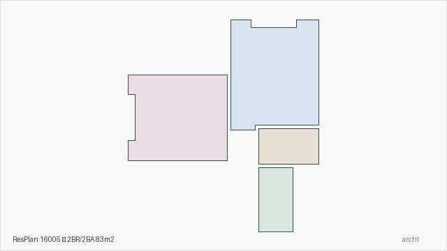 ResPlan 16005 — 2BR/2BA 83m2