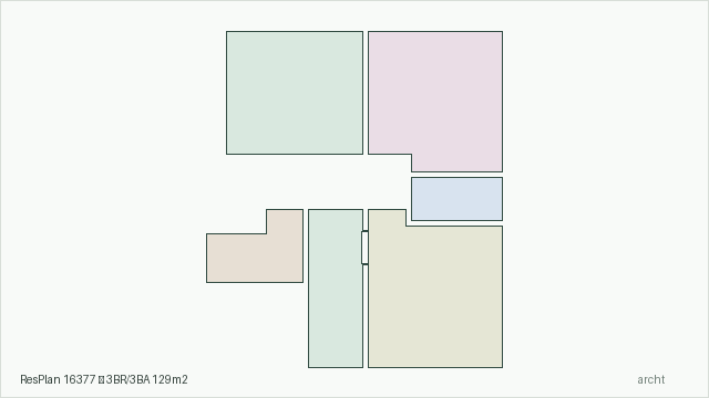 ResPlan 16377 — 3BR/3BA 129m2