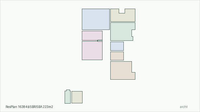 ResPlan 16384 — 5BR/5BA 223m2