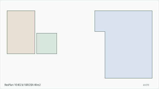 ResPlan 16402 — 1BR/2BA 49m2