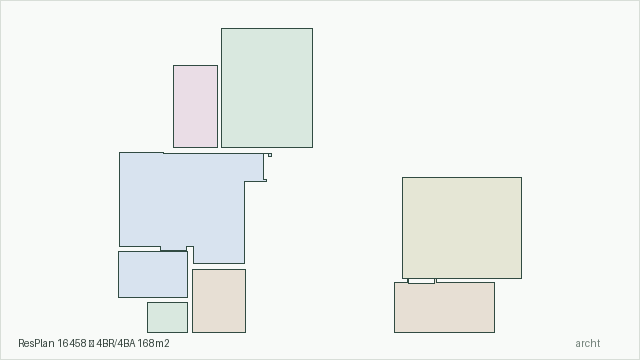 ResPlan 16458 — 4BR/4BA 168m2