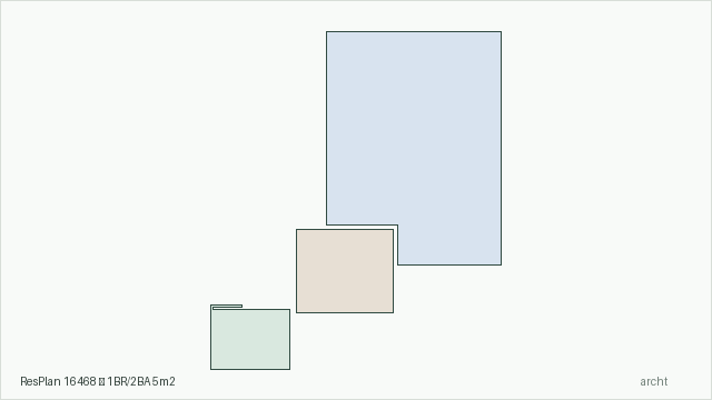 ResPlan 16468 — 1BR/2BA 5m2