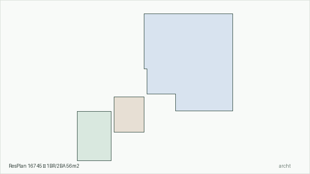 ResPlan 16745 — 1BR/2BA 56m2
