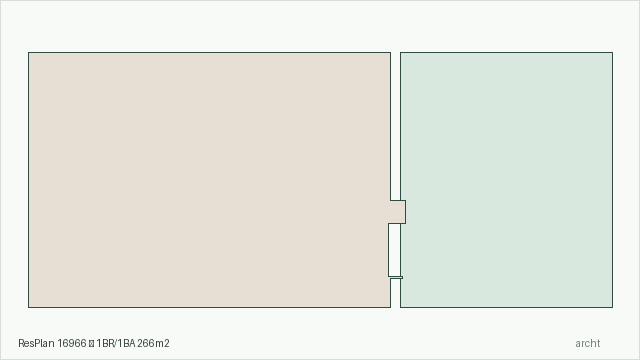 ResPlan 16966 — 1BR/1BA 266m2