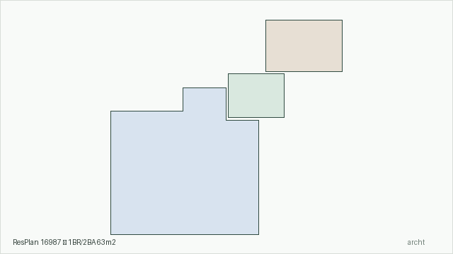 ResPlan 16987 — 1BR/2BA 63m2